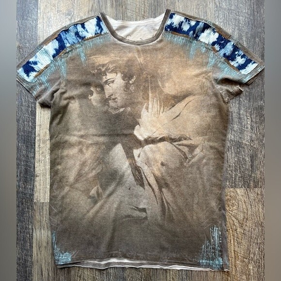 Verdette Premium Collection Cotton T Shirt with Yarn Denim Features Size Medium - Picture 2 of 14